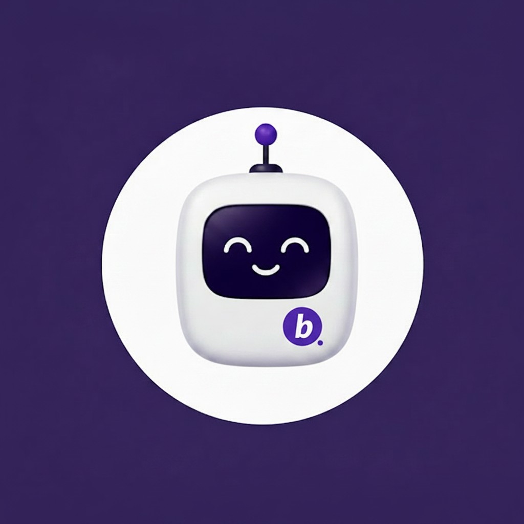 Bindo, assistente de automação da binds.co, um robô com tela sorridente